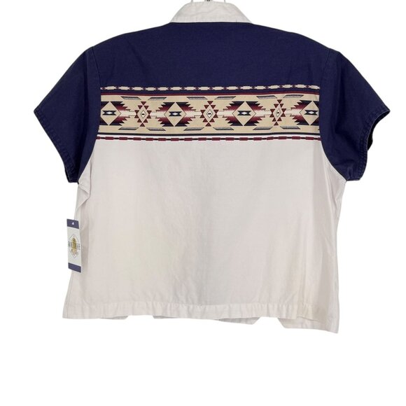 Vintage Cumberland Outfitters Womens M Aztec Western Show Shirt Short Sleeve - Picture 2 of 16